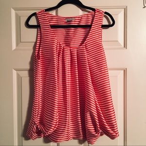 Cute red-and-white striped sleeveless blouse